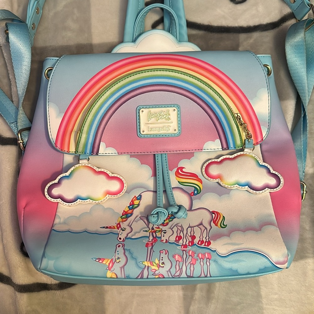 Loungefly Lisa Frank rainbow unicorn mini backpack